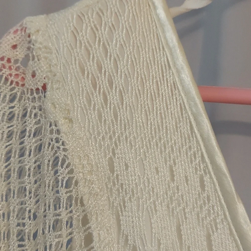 Vintage Superstition New York Crochet Overlay Ivory Dress Size 14 - Picture 8 of 8